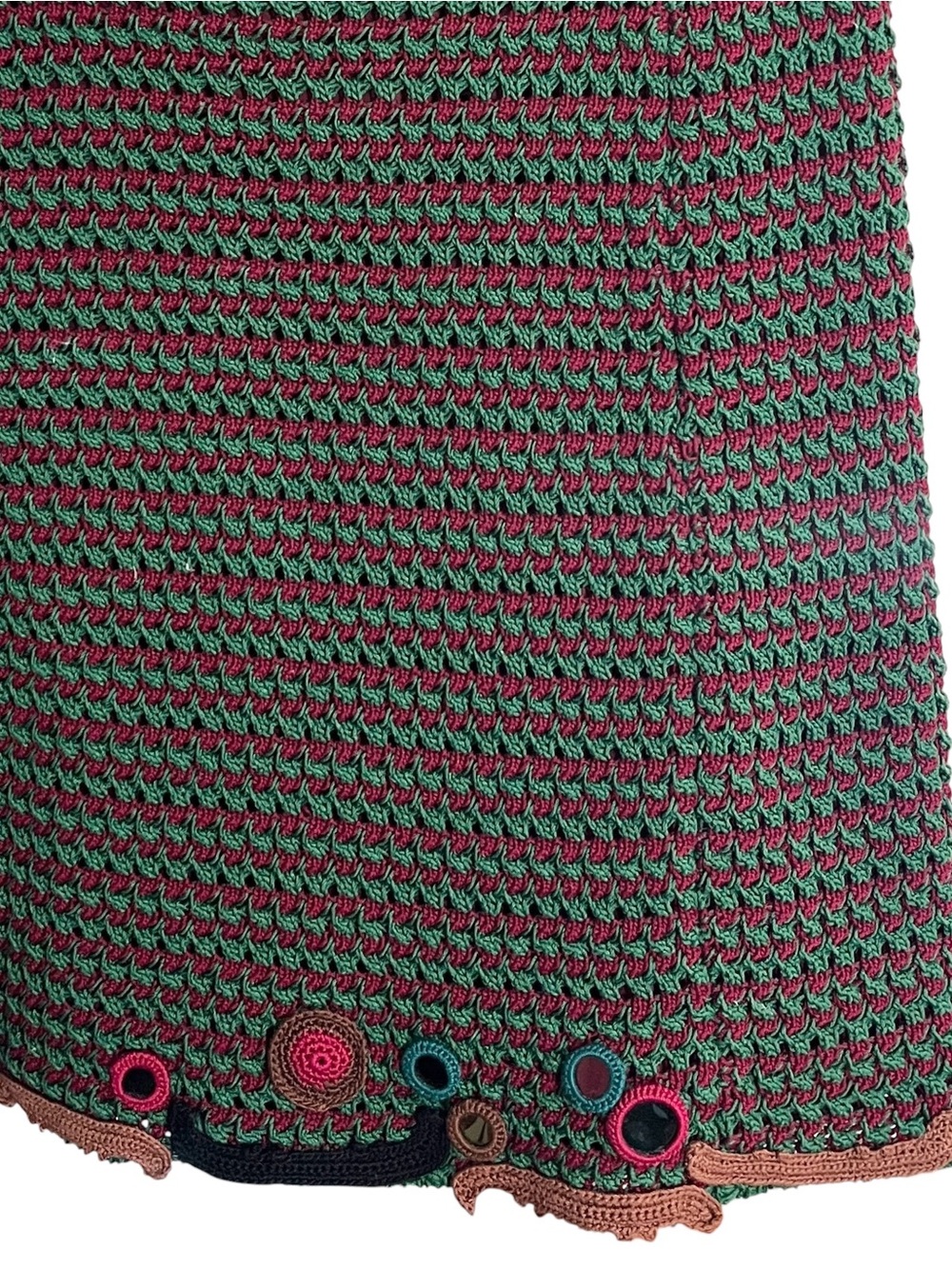 Prada SS2005 Runway Crochet Mirror Knit Skirt IT40 Archive Miuccia Prada - Picture 3 of 14